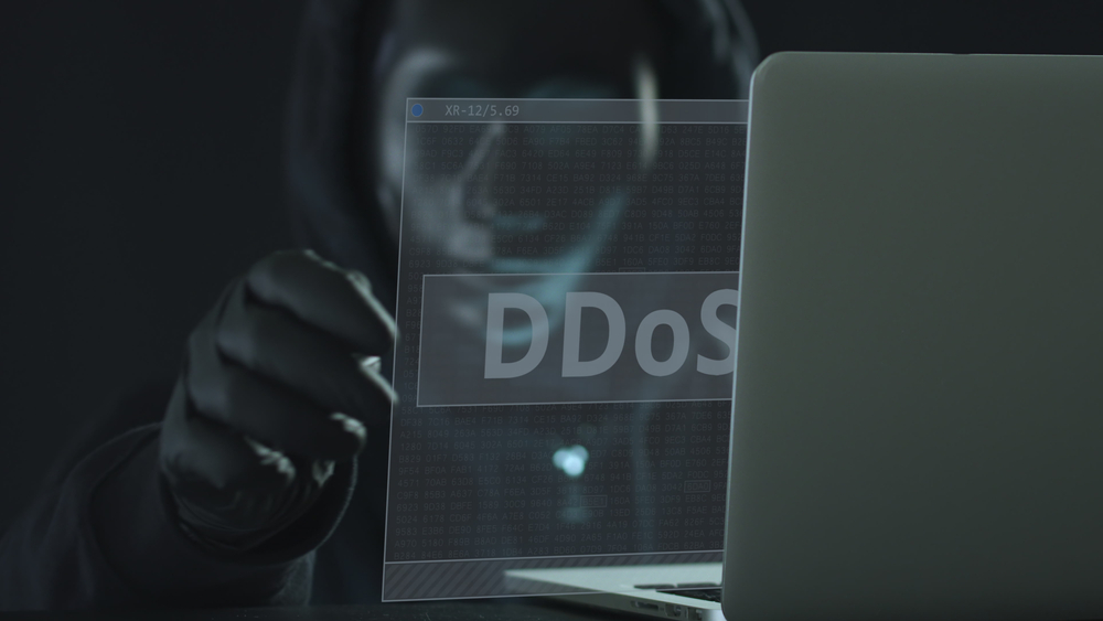 conceptual image of a DDoS attack